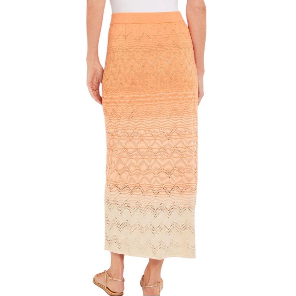 NEW MISOOK Midi Straight Skirt - Ombre Pointelle Soft Knit Size Large - Picture 4 of 8